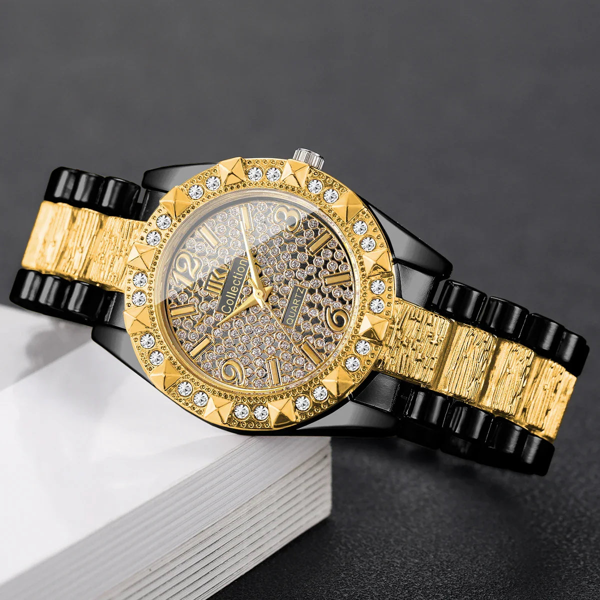 Orologi da donna con diamanti di lusso Orologio da polso al quarzo da donna con quadrante arabo alla moda Reloj Mujer Orologio da ragazza regalo (senza scatola)