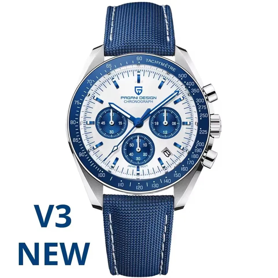 Nuovo Orologio da Uomo PAGANI DESIGN Golden Moon 2026, Orologio al Quarzo di Lusso, Cronografo Sportivo, Vetro Zaffiro AR, Impermeabile, Regalo