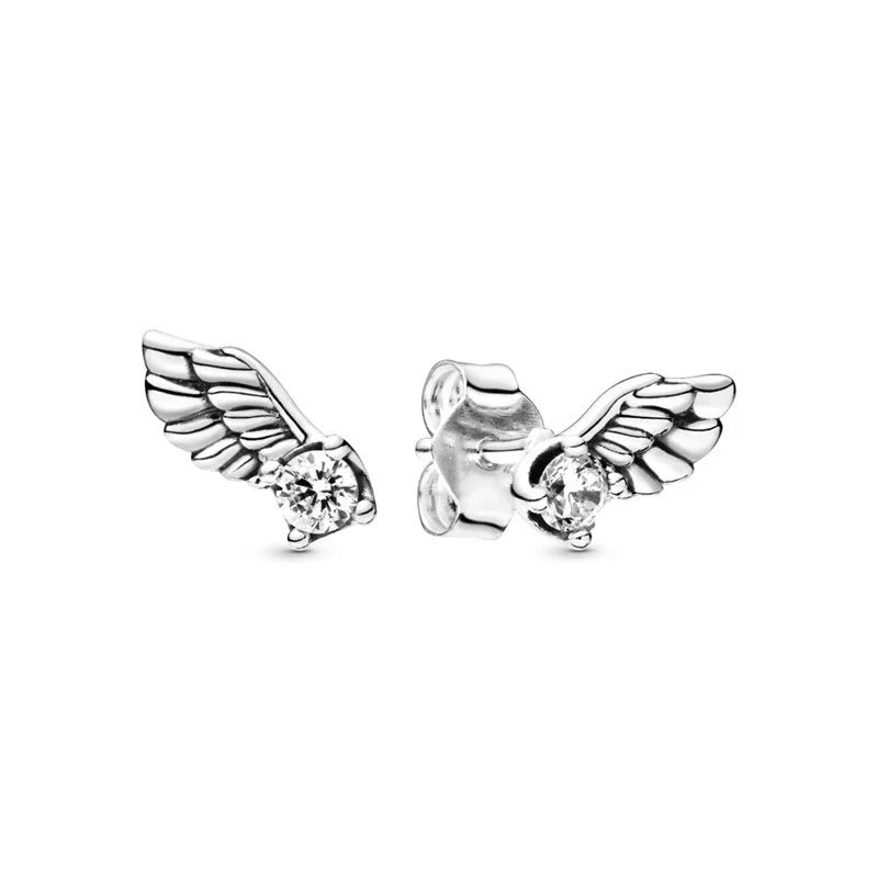 Orecchini in Argento Puro 925 con Zirconi a Forma di Cuore, Stella, Luna e Cerchio, Gioielli per Donne, Regalo per Compleanno, Festa della Mamma, Accessori