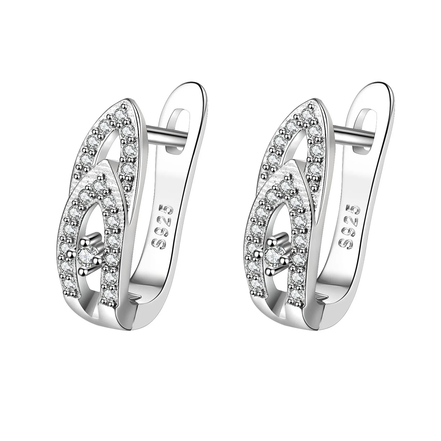 Orecchini in argento sterling 925 gioielli di alta qualità retrò modello semplice orecchini con zirconi bianchi viola vendita calda