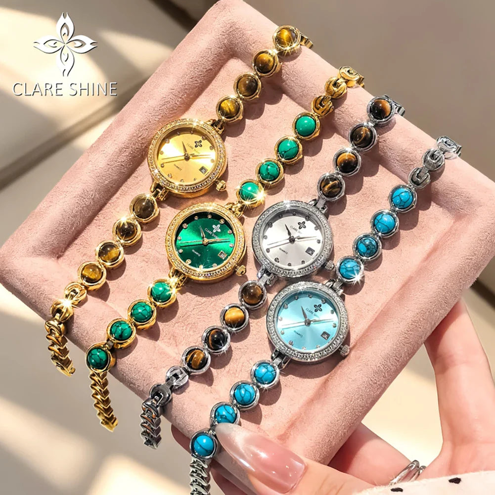 Orologio da donna CLARE SHINE Brand 7708, elegante orologio al quarzo di lusso, impermeabile, con datario, collezione Stellar Eyes.