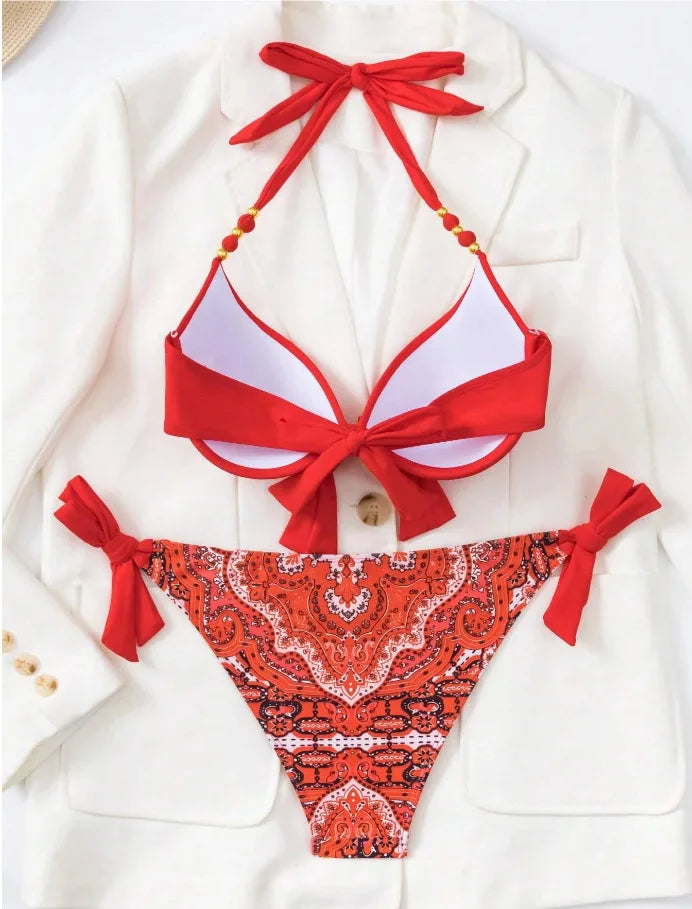Sexy Push Up Bikini 2024 Costume da bagno donna Due pezzi Costumi da bagno Perizoma femminile Bikini Set Nuoto per costumi da bagno Biquini brasiliano