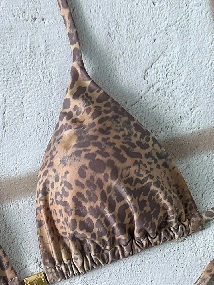 Sexy Leopardo Push Up Bikini Costumi da bagno a due pezzi 2026 Micro Bikini Set Costume da bagno donna Abbigliamento da spiaggia Perizoma Costumi da bagno per donna