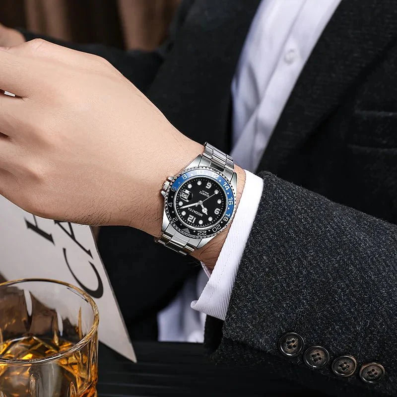 Orologi da uomo alla moda con data Orologio sportivo casual di lusso di fascia alta Orologi da polso classici da uomo al quarzo da lavoro in acciaio inossidabile