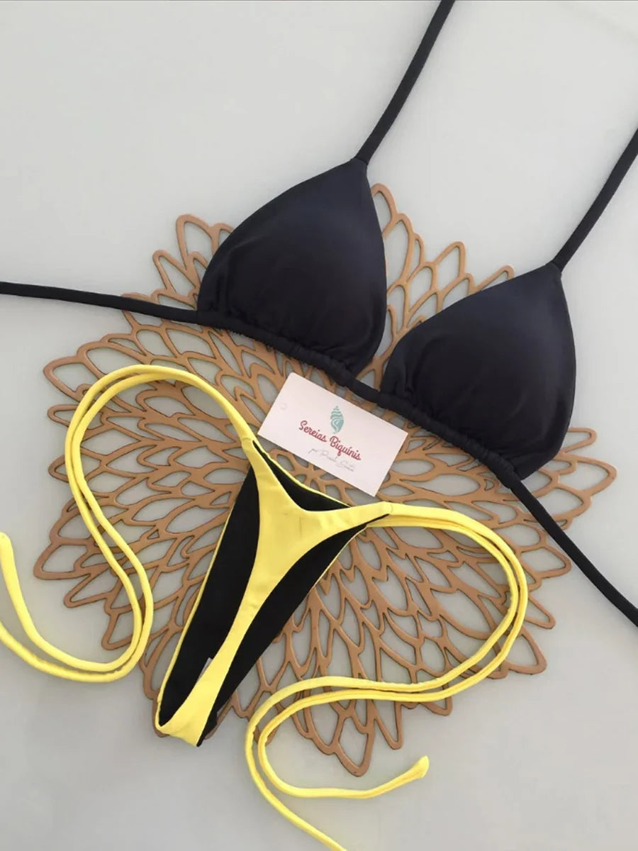 Micro Bikini 2026 Costume da bagno donna Nuovo costume da bagno sexy Halter Bikini Set brasiliano Biquini Perizoma femminile Beachwear Party Wear