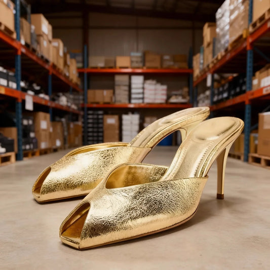 Sexy Gold High Heel Sandals for Woman Open Toe Slingback Stiletto Heels Party Shoes Wedding Evening Dress Sandals Ankle Strap