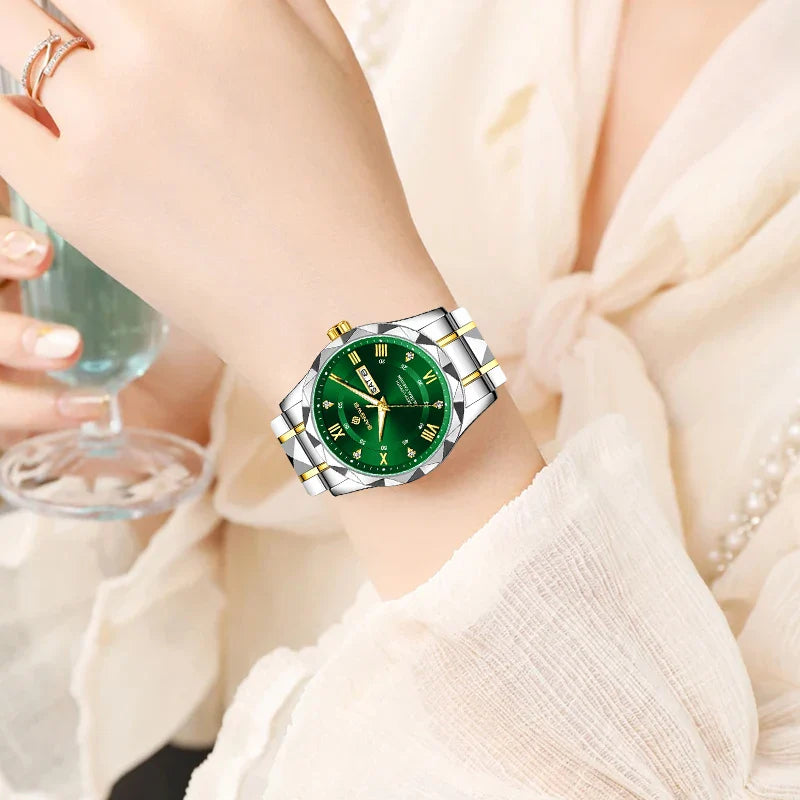BANGWEI Orologio da donna Orologio di moda classico elegante di lussoBusiness Casual Data Orologi da donna al quarzo luminoso impermeabile in acciaio inossidabile