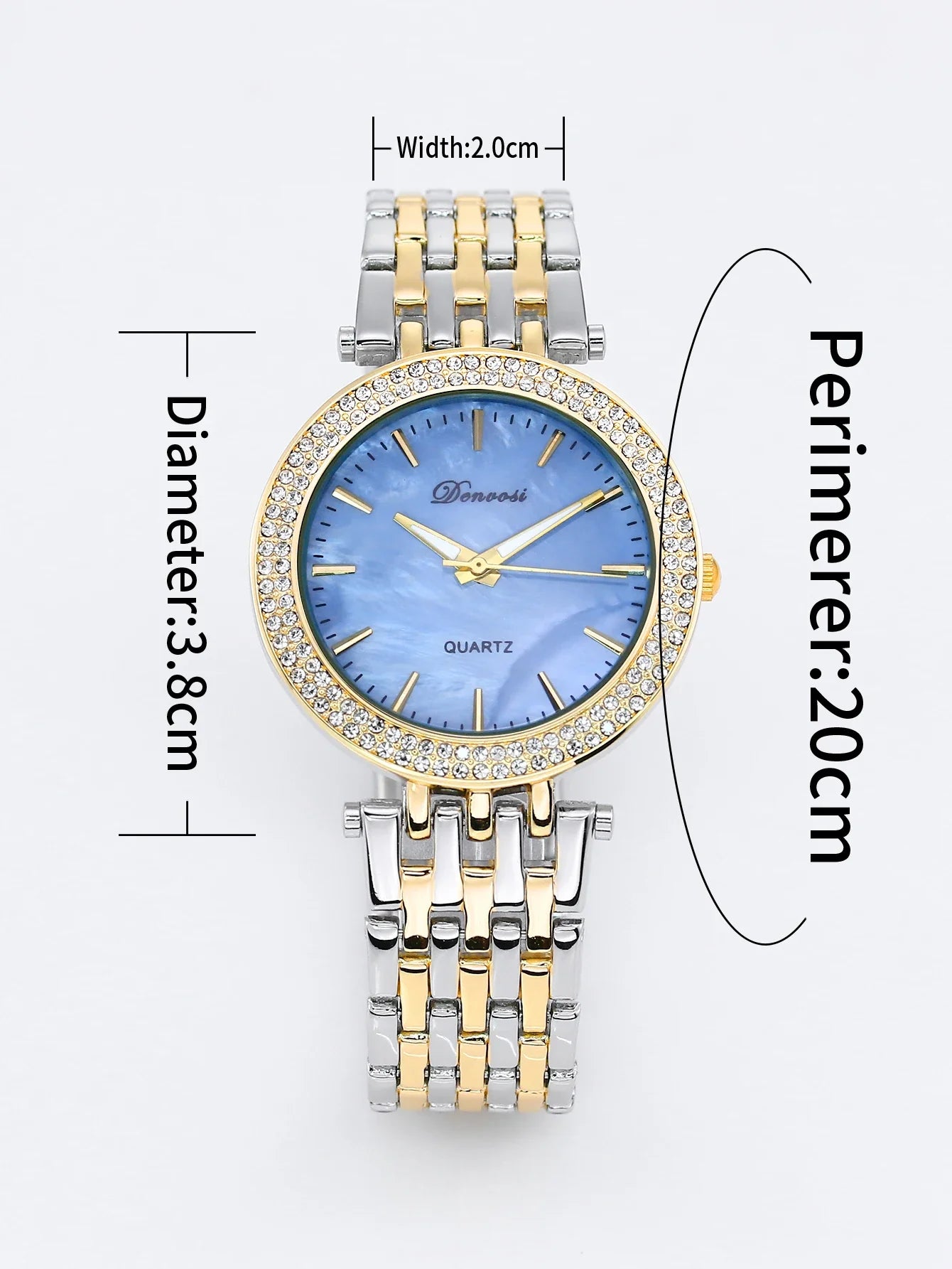 Orologio al quarzo da donna DENVOSI Orologio da polso da donna All-match con montatura di diamanti di lusso elegante e alla moda delle migliori marche