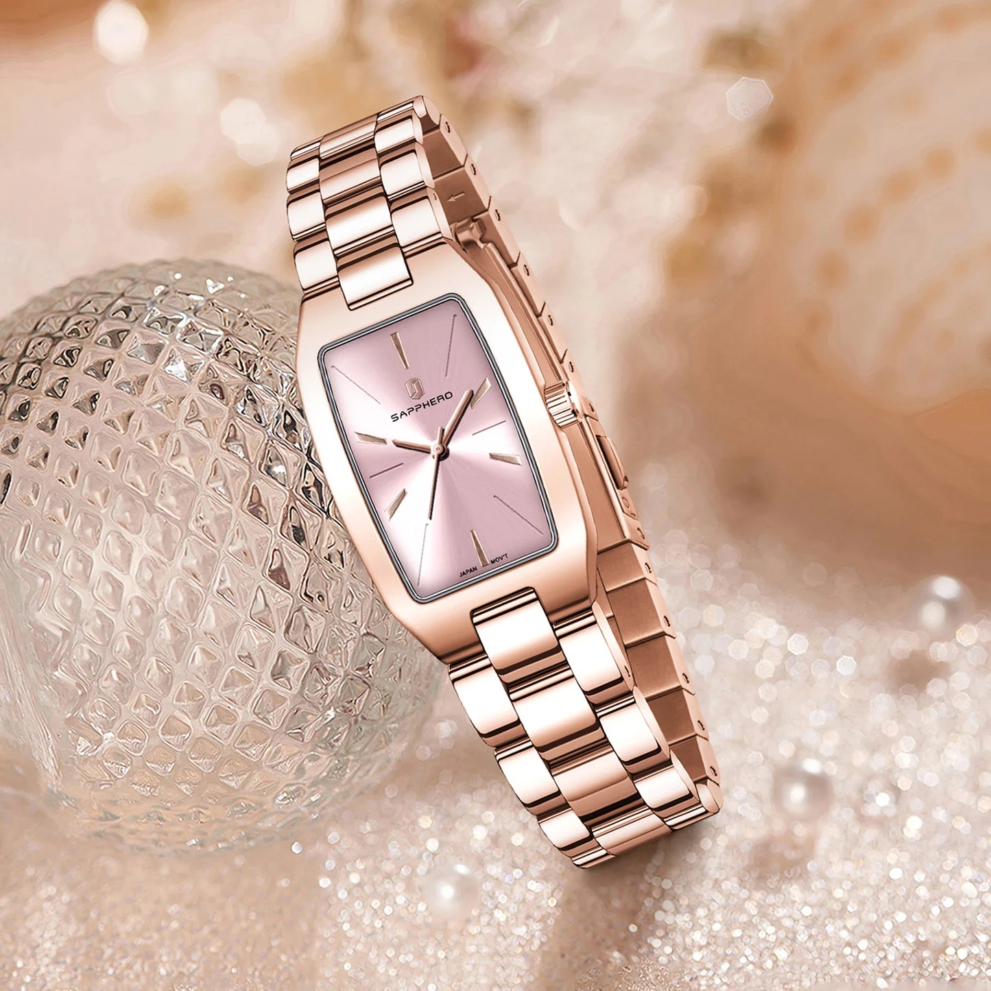 SAPPHEROLuxury Orologio da donna Cinturino in acciaio inossidabile Orologio impermeabile Quadrante ultrasottile Orologio da donna semplice alla moda Orologio accurato