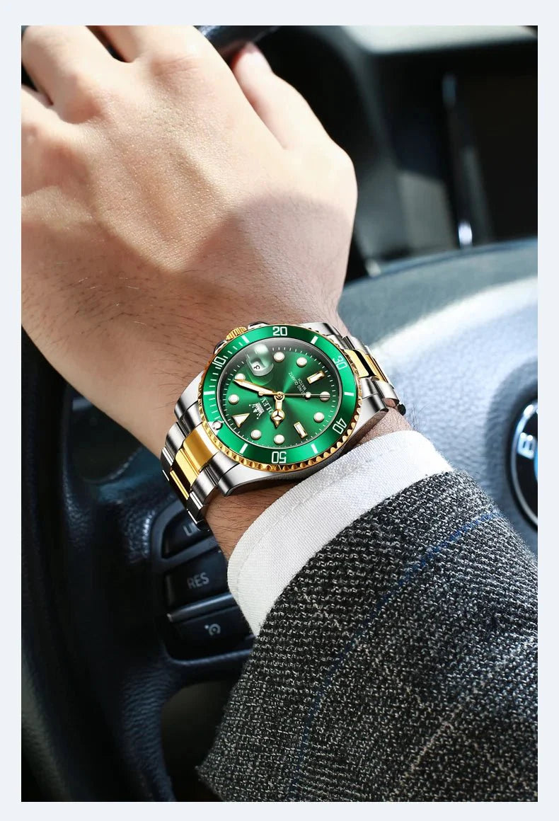 OLEVS 5885 Orologio da uomo Orologio al quarzo impermeabile di marca originale Cinturino in acciaio inossidabile Data automatica Orologi da regalo da uomo per uomo
