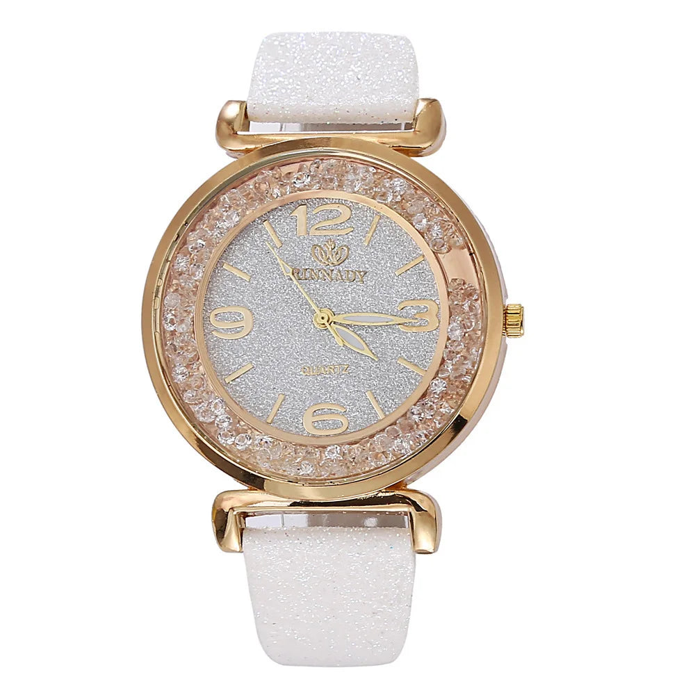 Orologio da donna di marca di lusso Orologio da polso al quarzo da donna con cassa rotonda Orologi da donna Orologio da festival Regalo di San Valentino