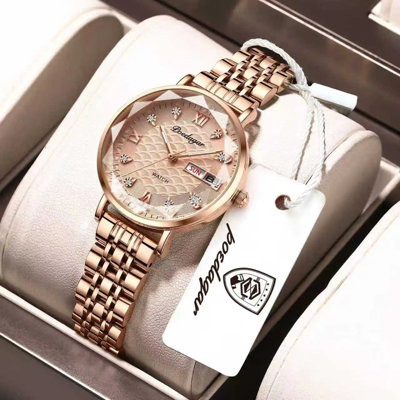 Orologio da donna POEDAGAR di alta qualità, in acciaio inossidabile, raffinato orologio da polso a bracciale, impermeabile, luminoso, elegante, orologio da donna, Reloj