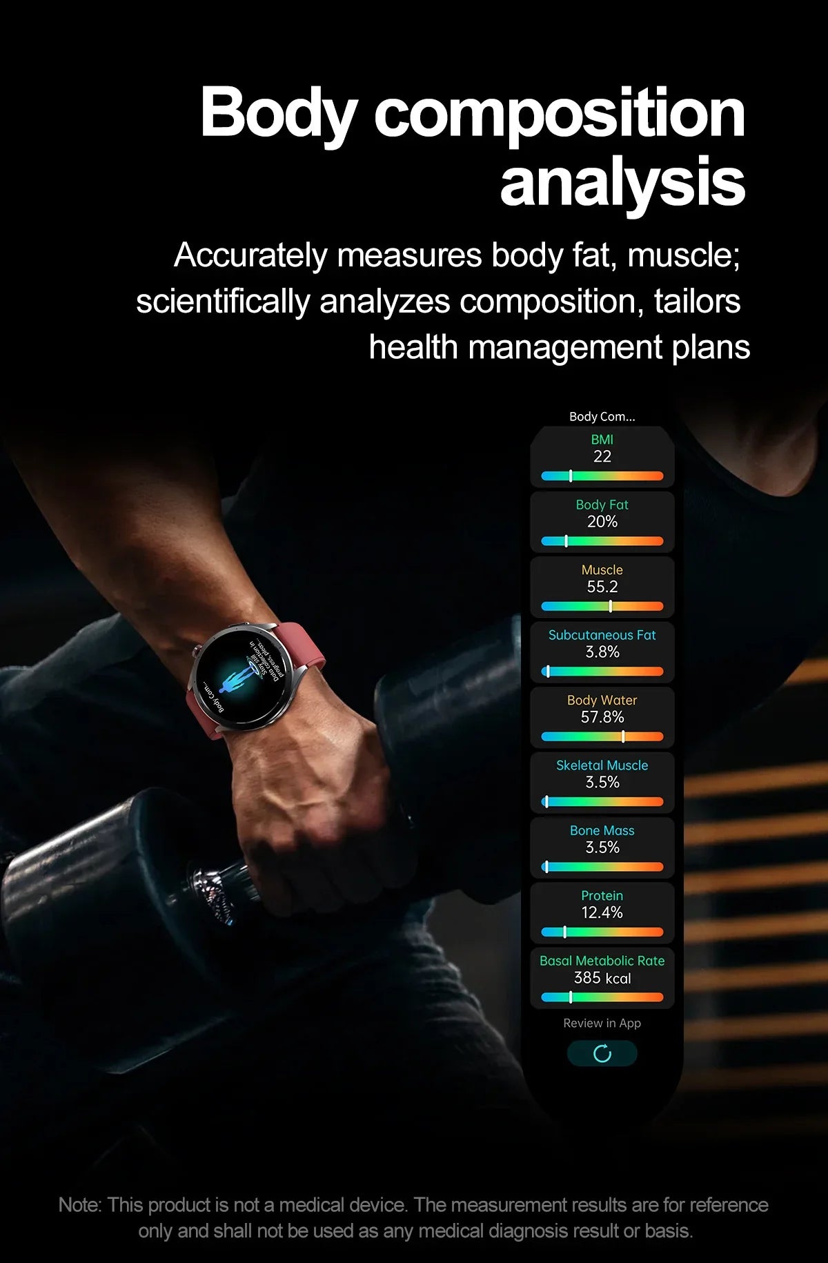 Nuovo Smartwatch 2026 per Analisi del Grasso Corporeo, ECG+PPG, Acido Urico, Pressione Sanguigna, Ossigeno nel Sangue, Orologio con Chiamate per Uomini e Donne