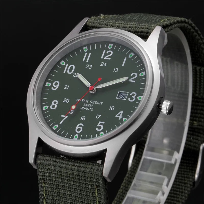 Ragazzi marca orologi economici uomo moda casual cinturino in nylon sport esercito regali data orologio da polso al quarzo fluorescente Relogio Masculino