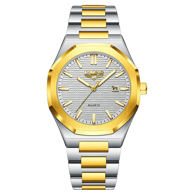 LIGE Orologio da donna elegante e lussuoso, orologio classico alla moda con data automatica, cinturino in acciaio inossidabile, orologi luminosi impermeabili per donna, regalo per signora
