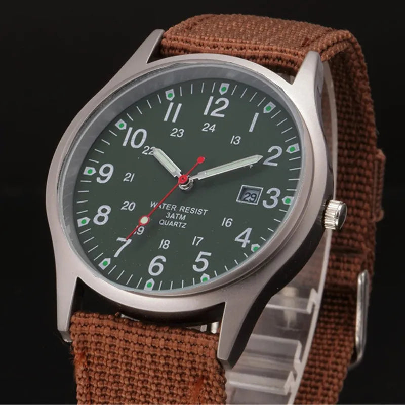 Ragazzi marca orologi economici uomo moda casual cinturino in nylon sport esercito regali data orologio da polso al quarzo fluorescente Relogio Masculino
