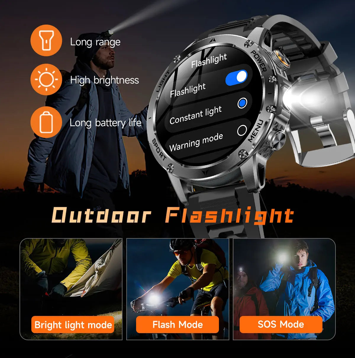 2025 Uomini Schermo AMOLED da 1,7 pollici Astuto Della Vigilanza 1000mAh Batteria Frequenza Cardiaca Chiamata Bluetooth NFC GPS Tracker Sport Fitness Orologi Nuovo