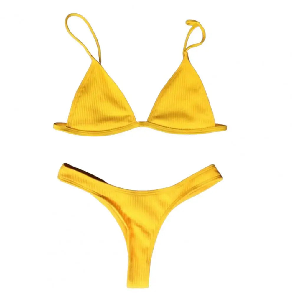 2 pezzi/set bikini da donna sexy set costumi da bagno da donna con cinturino per spaghetti senza fili ad asciugatura rapida