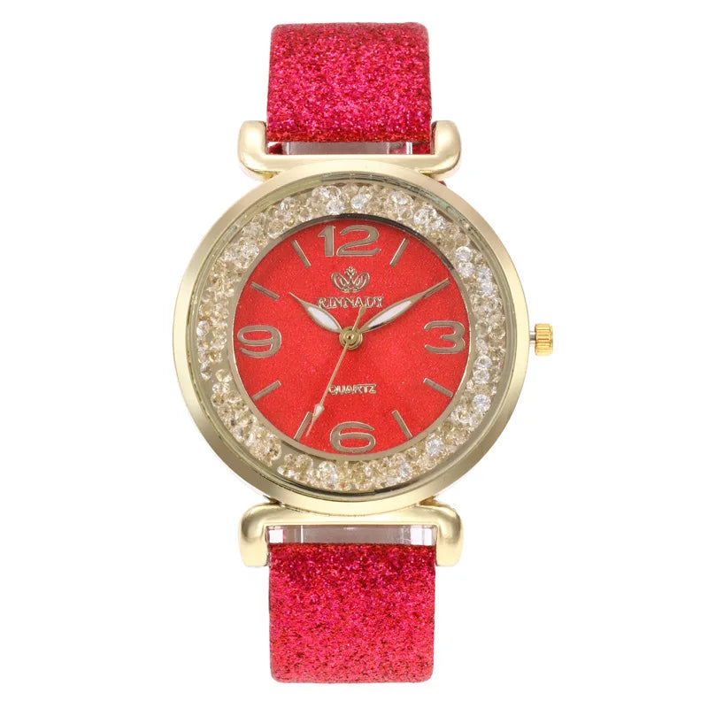 Orologio da donna di marca di lusso Orologio da polso al quarzo da donna con cassa rotonda Orologi da donna Orologio da festival Regalo di San Valentino