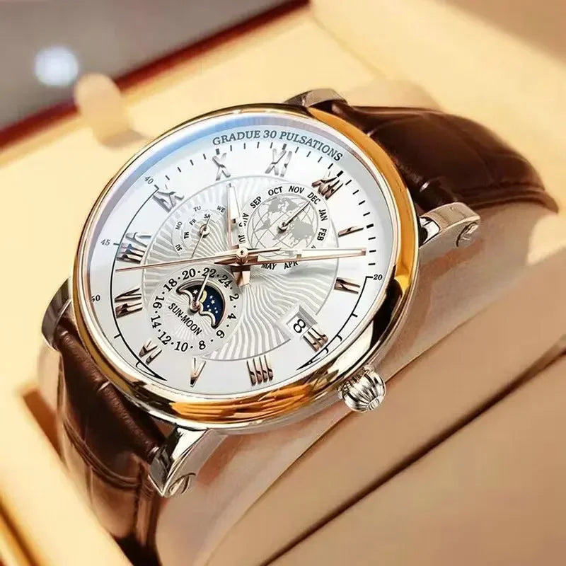 2024 Orologio da uomo alla moda Orologio da polso da uomo sportivo di lusso alla moda Orologio da uomo al quarzo con data in pelle luminosa impermeabile Orologio da uomo