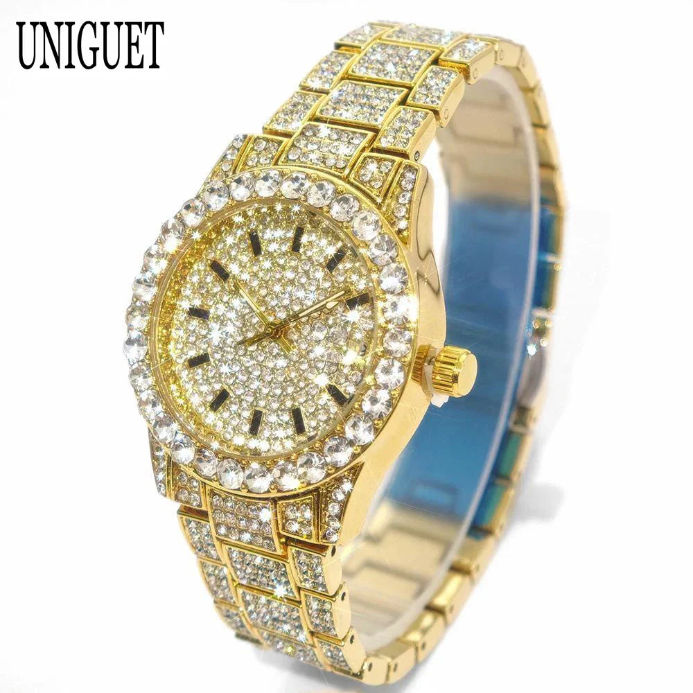 Orologio da Donna UNIGUET di Lusso alla Moda, Elegante Quadrante Piccolo con Diamanti Rosa, Mini Orologio da Polso al Quarzo Bling-Bling da Donna, Regalo