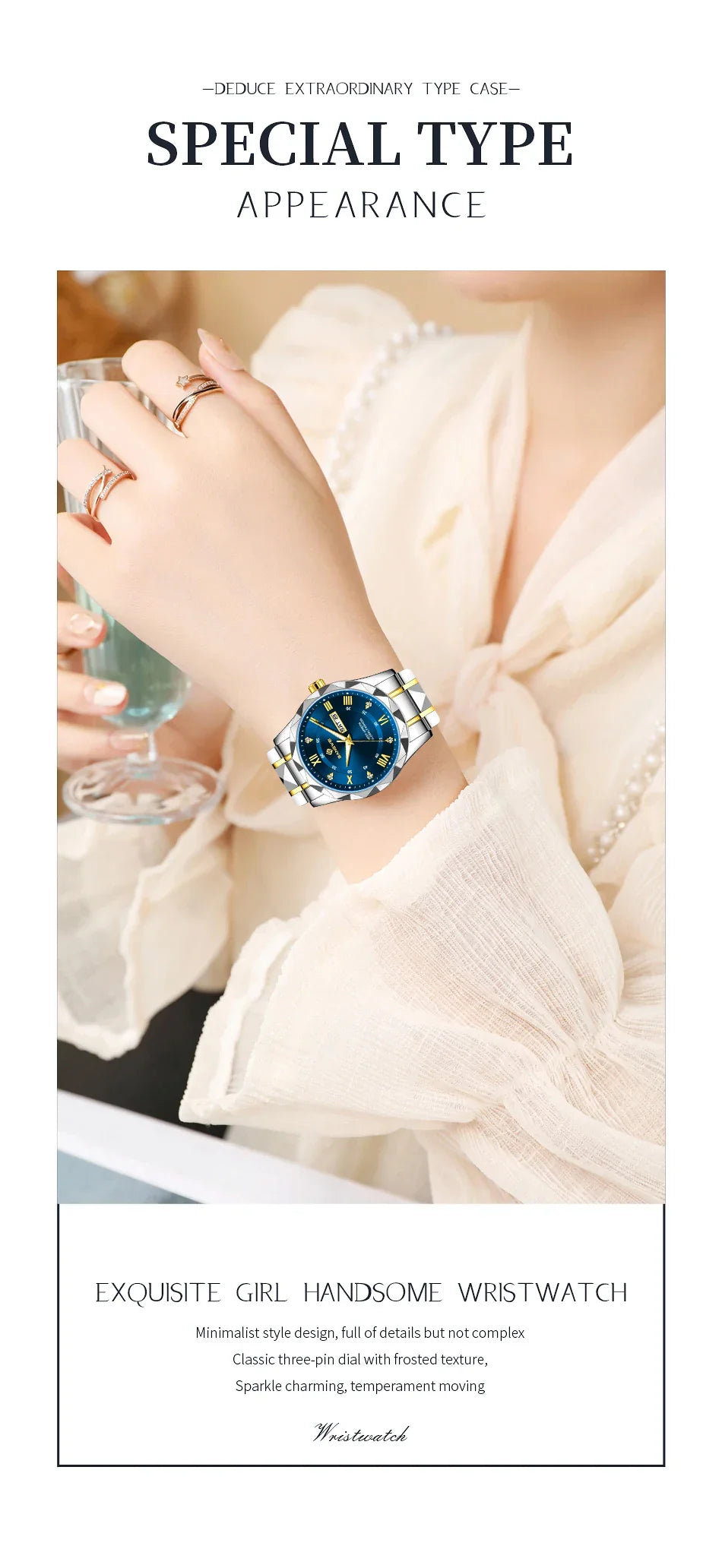 BANGWEI Orologio da donna elegante e lussuoso al quarzo, orologio da polso classico e semplice in acciaio inossidabile, con data automatica, impermeabile, con diamanti