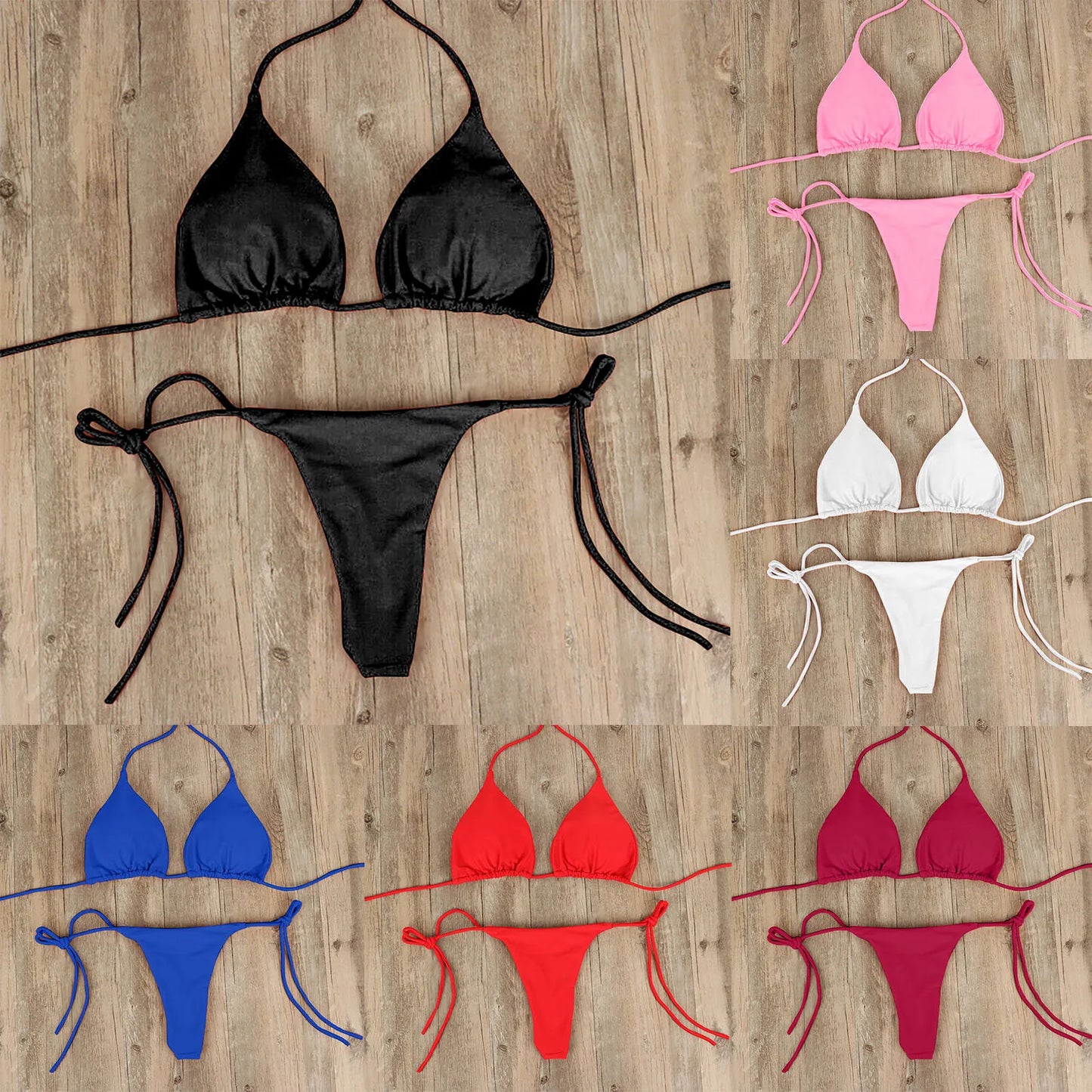 Costume da Bagno Estivo da Donna, Set Bikini Sexy con Reggiseno Imbottito Push-up e Perizoma, Due Pezzi, Abbigliamento da Spiaggia, Costume da Bagno Femminile Sexy