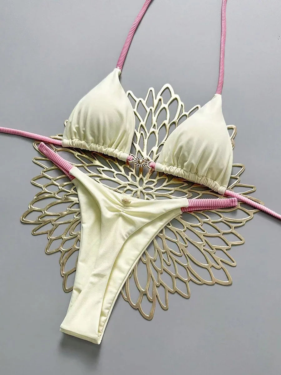 Micro Bikini 2026 Push Up Costumi da bagno donna Costumi da bagno sexy Bikini brasiliano Perizoma Biquini Costume da bagno solido Costumi da bagno estivi