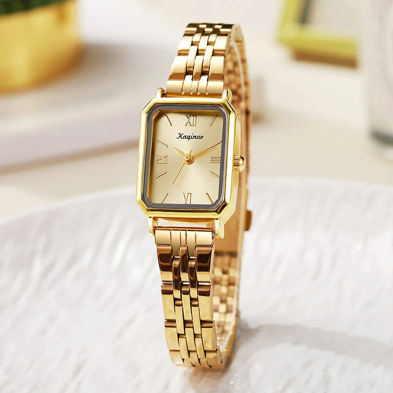 Orologio rettangolare in oro da donna cinturino regolabile in acciaio inossidabile orologio da donna regalo di lusso orologi da polso al quarzo Relojes Para Mujer