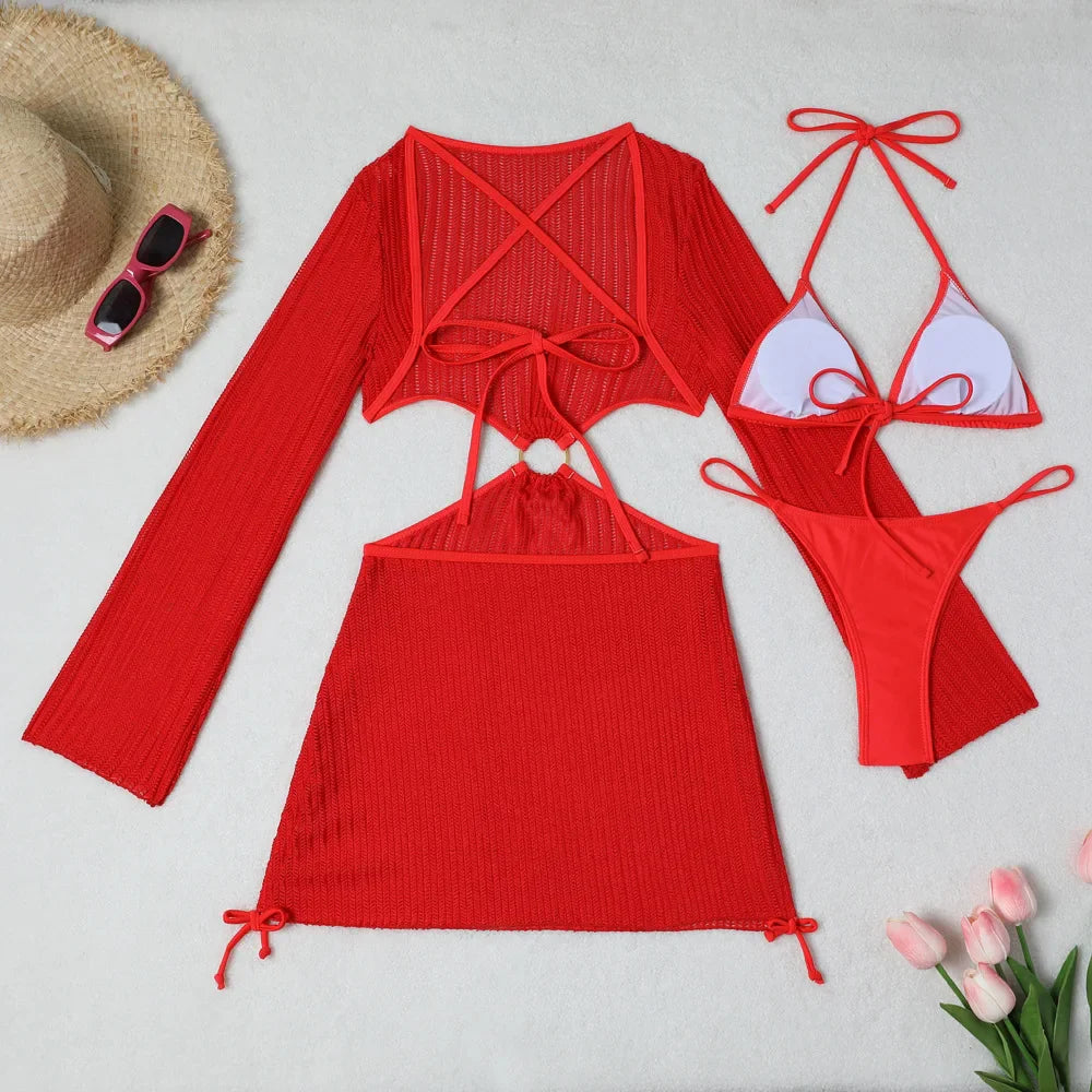 2026 Bikini sexy Costumi da bagno femminili Costumi da bagno a tre pezzi da donna Costumi da bagno da spiaggia Costumi da bagno Bikini brasiliano Set Bagnante da piscina