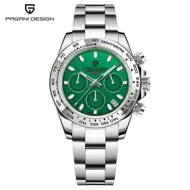 PAGANI DESIGN Nuovo orologio da polso al quarzo da uomo con lunetta in acciaio inossidabile, cronografo di lusso con vetro zaffiro VK63, orologio da uomo reloj hombre