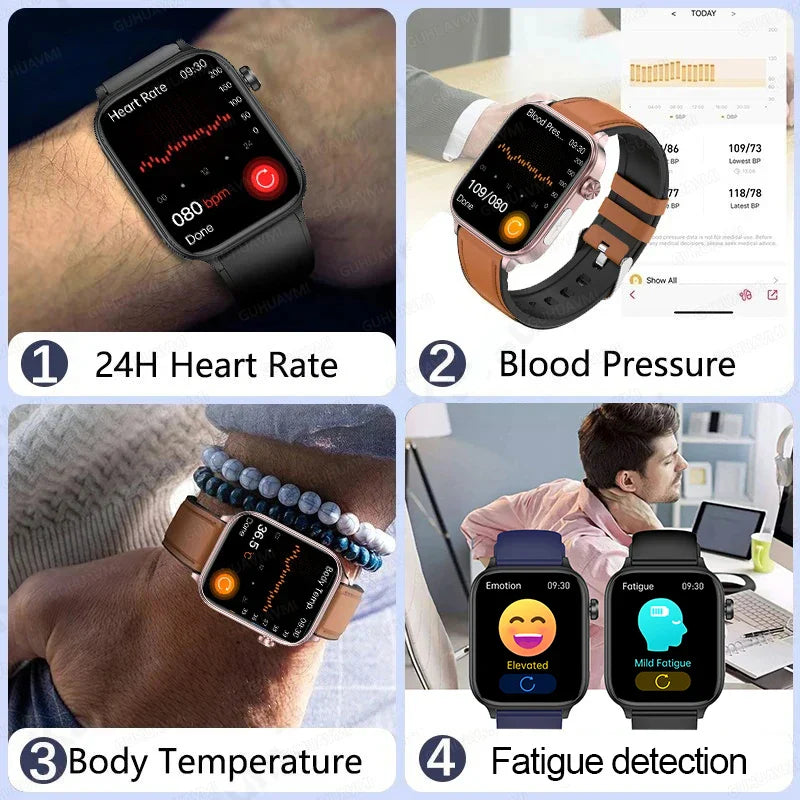 Nuovo 2025 Smartwatch per XIAOM1 con ECG+PPG, Monitoraggio Grasso Sanguigno e Acido Urico, Frequenza Cardiaca, Pressione Sanguigna, Chiamate Bluetooth per Uomini e Donne