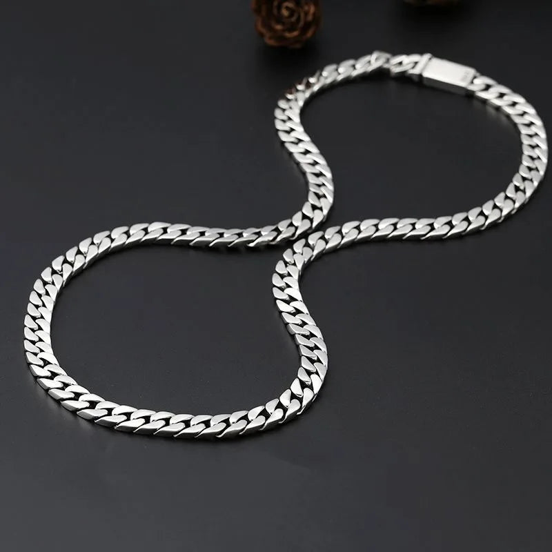100% S925 Collana in argento sterling Bracciale Punk S925 Gioielli in argento Non sbiadisce mai Carry certificato Uomo Donna Gioielli Regali