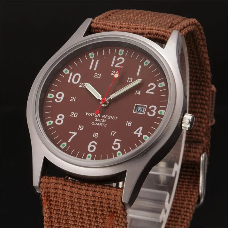 Ragazzi marca orologi economici uomo moda casual cinturino in nylon sport esercito regali data orologio da polso al quarzo fluorescente Relogio Masculino