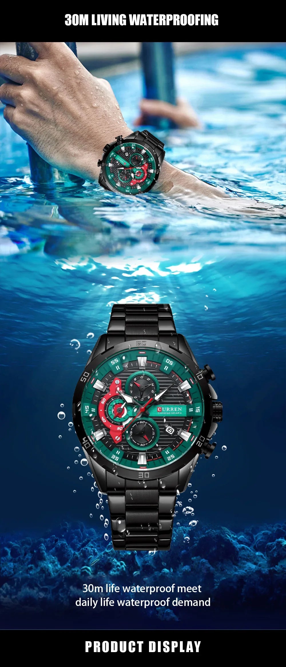 CURREN 8402 Orologio da uomo in acciaio inossidabile Moda creativa Quadrante luminoso con cronografo Orologio da uomo di lusso per il tempo libero reloj hombre