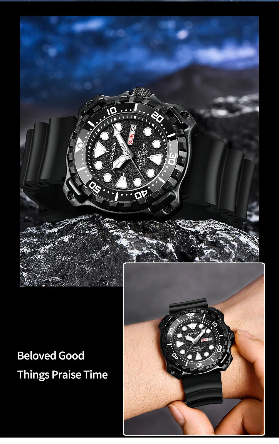 Orologio da uomo LIGE 2026 alla moda, orologio sportivo di lusso con quadrante grande, impermeabile, luminoso, al quarzo, con datario, per uomo, marca Foxbox
