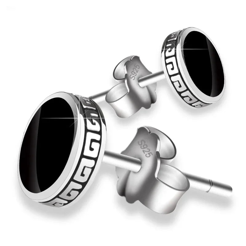 Lihong Orecchini in argento 925 personalizzati Orecchini singoli da uomo Gioielli hip-hop punk di strada