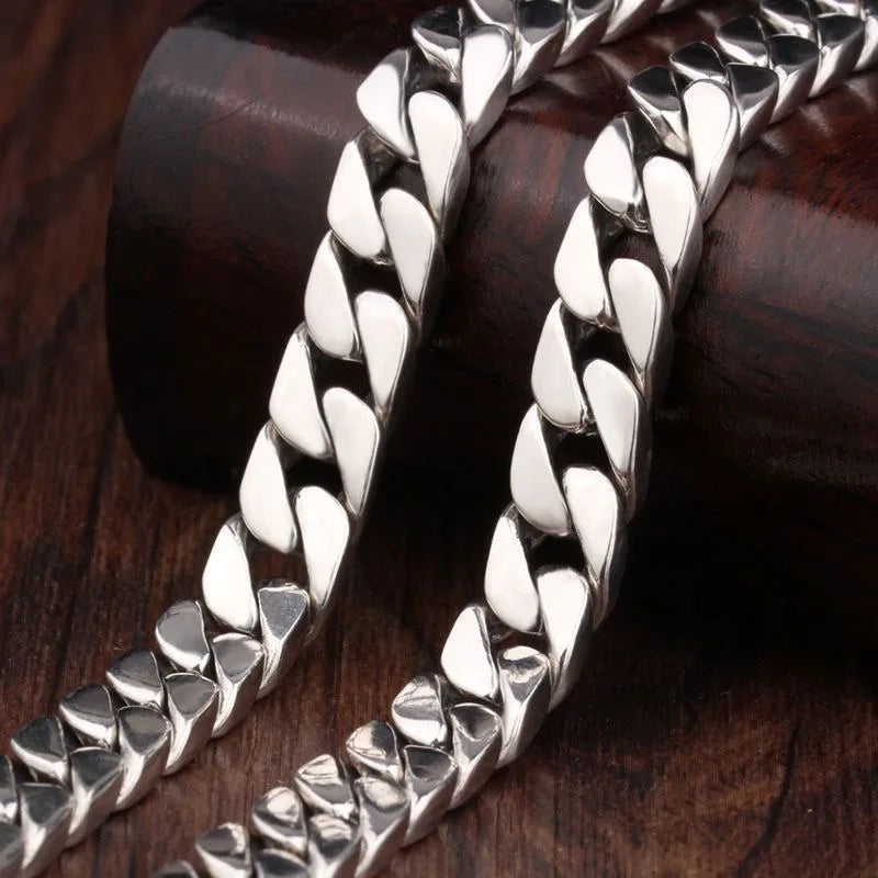 100% S925 Collana in argento sterling Bracciale Punk S925 Gioielli in argento Non sbiadisce mai Carry certificato Uomo Donna Gioielli Regali