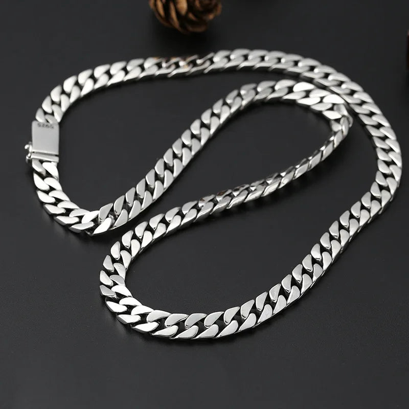 100% S925 Collana in argento sterling Bracciale Punk S925 Gioielli in argento Non sbiadisce mai Carry certificato Uomo Donna Gioielli Regali