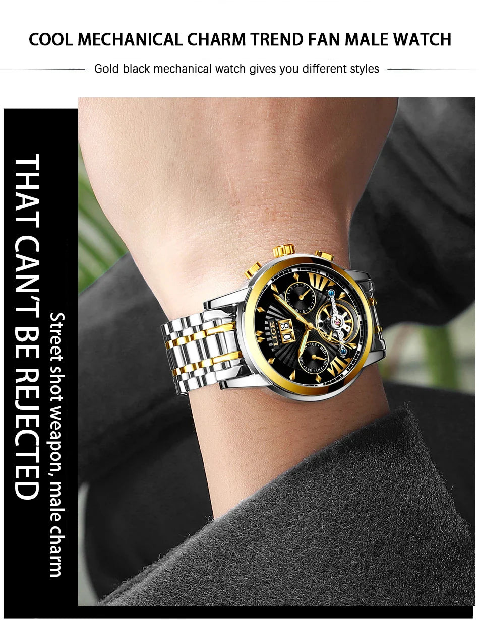 Orologi da Polso Meccanici Automatici LIGE 2026 per Uomo, Marca di Lusso, Orologio da Uomo con Tourbillon, Moda Business, Impermeabile