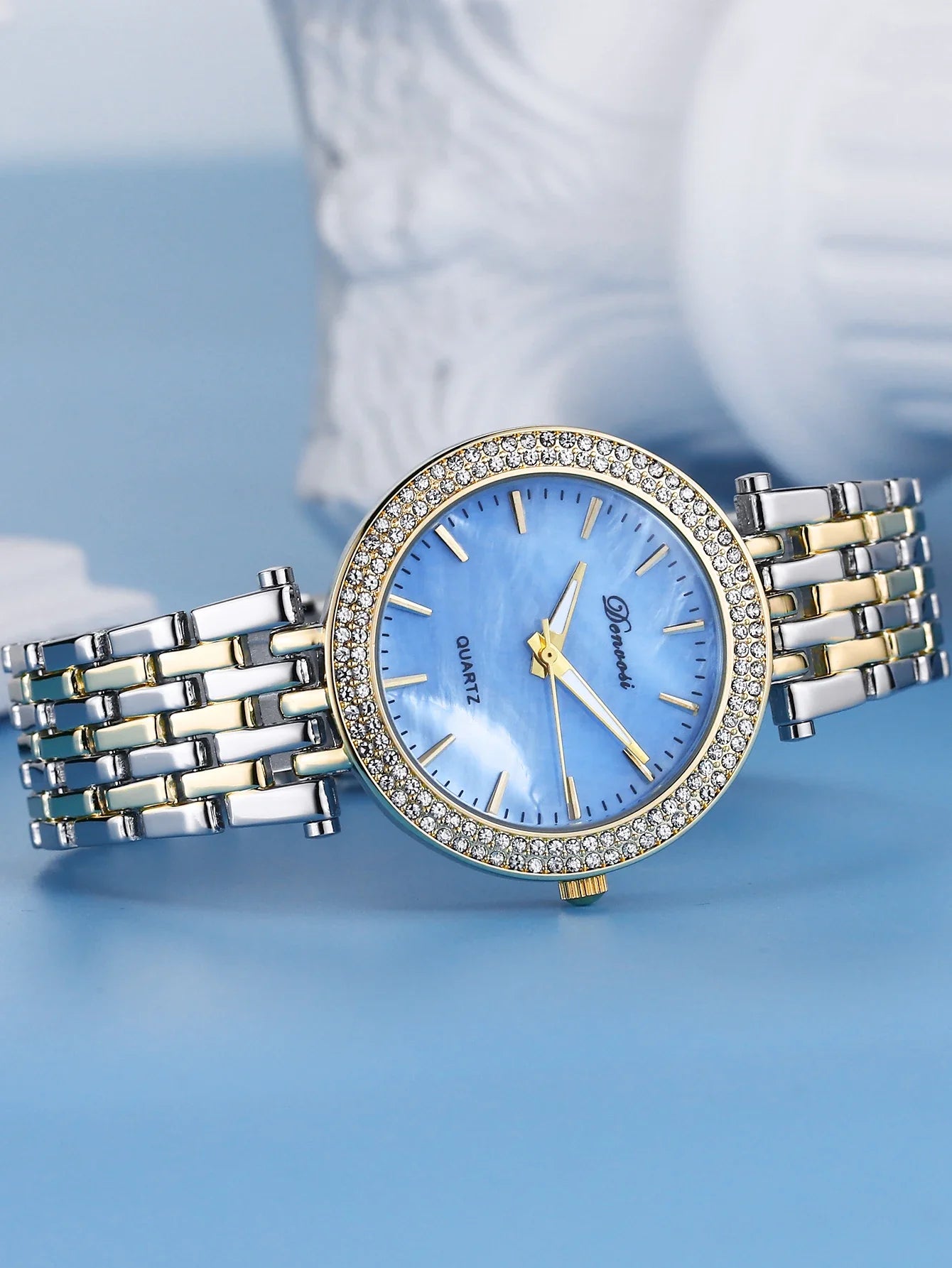 Orologio al quarzo da donna DENVOSI Orologio da polso da donna All-match con montatura di diamanti di lusso elegante e alla moda delle migliori marche