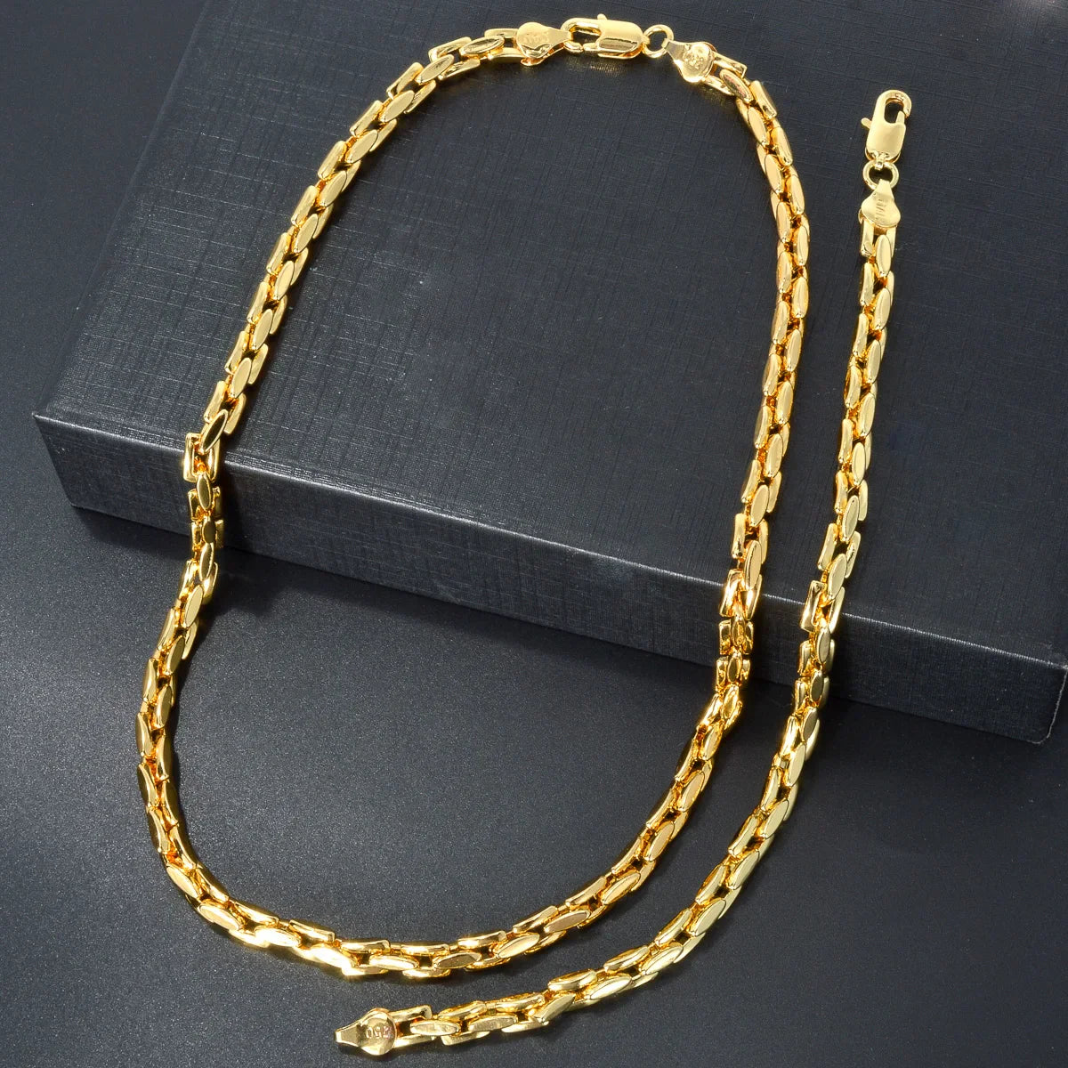 Sunny Jewelry Set Classic placcato oro collana bracciale per donna uomo Luxury Punk rame Link catene collana braccialetto regalo