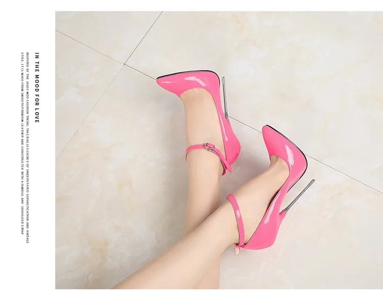 Sexy 16cm Extreme High Heels Pumps Shoes Woman Fashion Key Black Red Heeled Dance Party Wedding Office Shoes Ladies Large Size