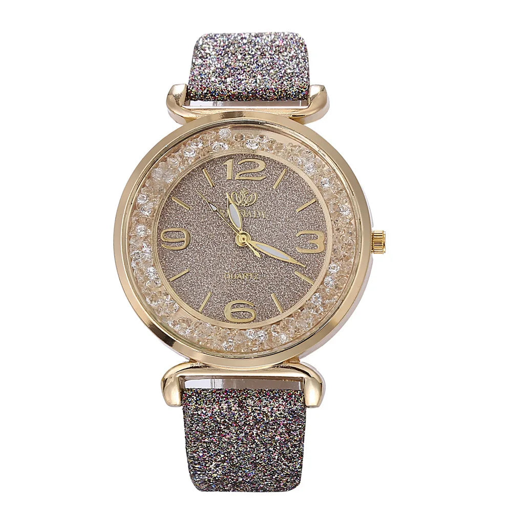 Orologio da donna di marca di lusso Orologio da polso al quarzo da donna con cassa rotonda Orologi da donna Orologio da festival Regalo di San Valentino