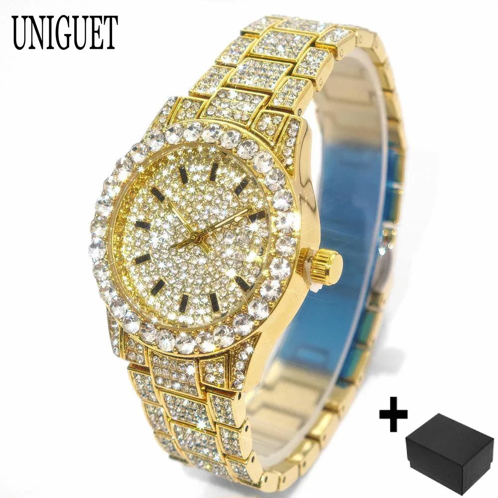 Orologio da Donna UNIGUET di Lusso alla Moda, Elegante Quadrante Piccolo con Diamanti Rosa, Mini Orologio da Polso al Quarzo Bling-Bling da Donna, Regalo