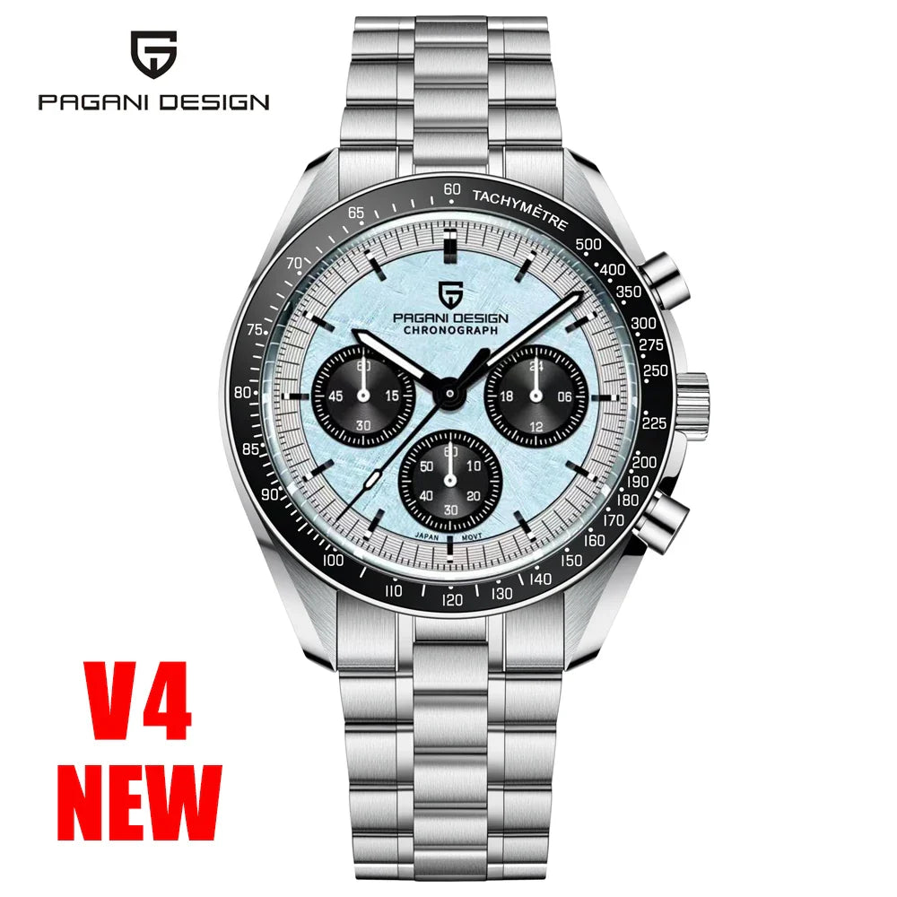 Nuovo Orologio da Uomo PAGANI DESIGN Golden Moon 2026, Orologio al Quarzo di Lusso, Cronografo Sportivo, Vetro Zaffiro AR, Impermeabile, Regalo