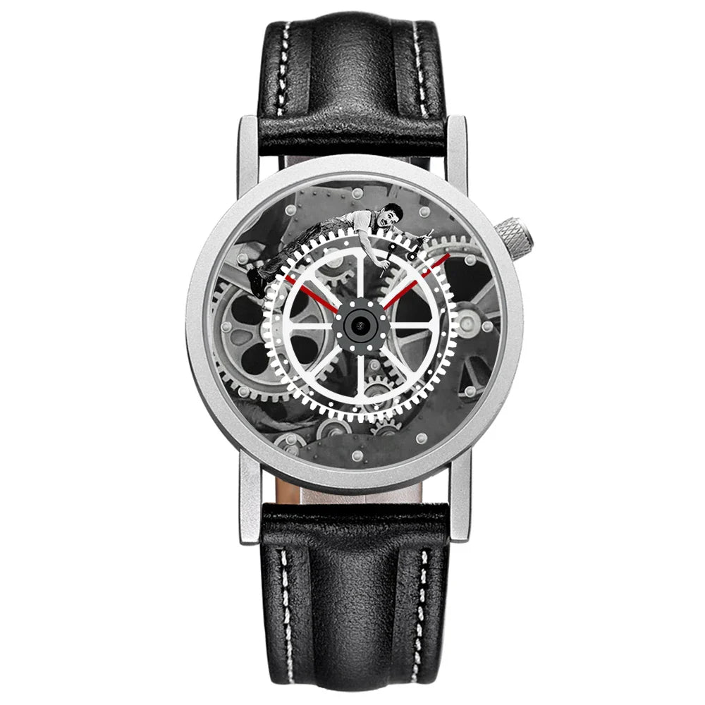 FEB 30TH Walking Men Design orologio Unisex da uomo dal Design creativo 3ATM cinturino in acciaio inossidabile resistente all'acqua