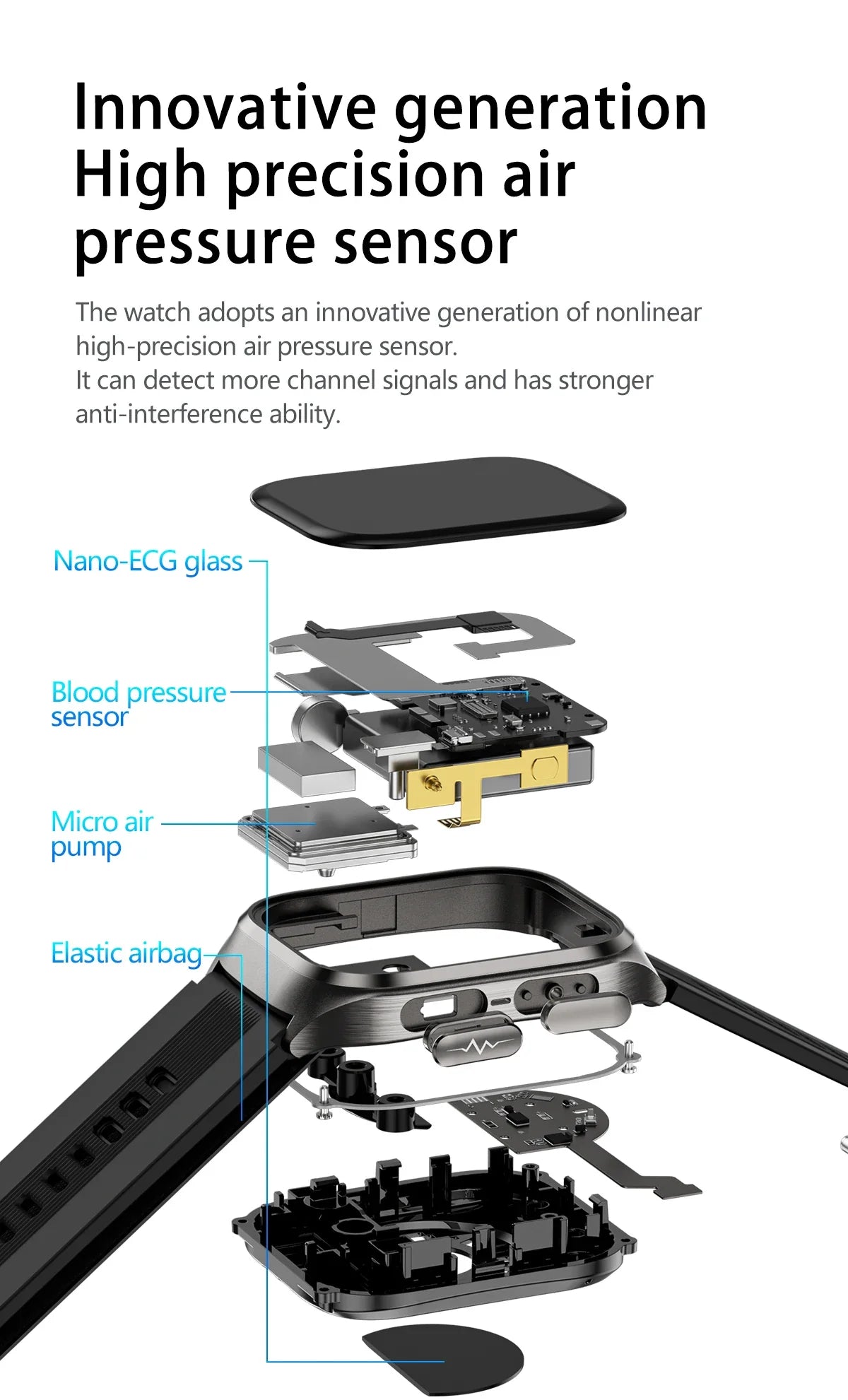 2026 Nuovo aggiornamento AI diagnostico Airbag pressione sanguigna precisa salute SmartWatch acido urico ECG lipidi nel sangue Smartwatch uomo donna