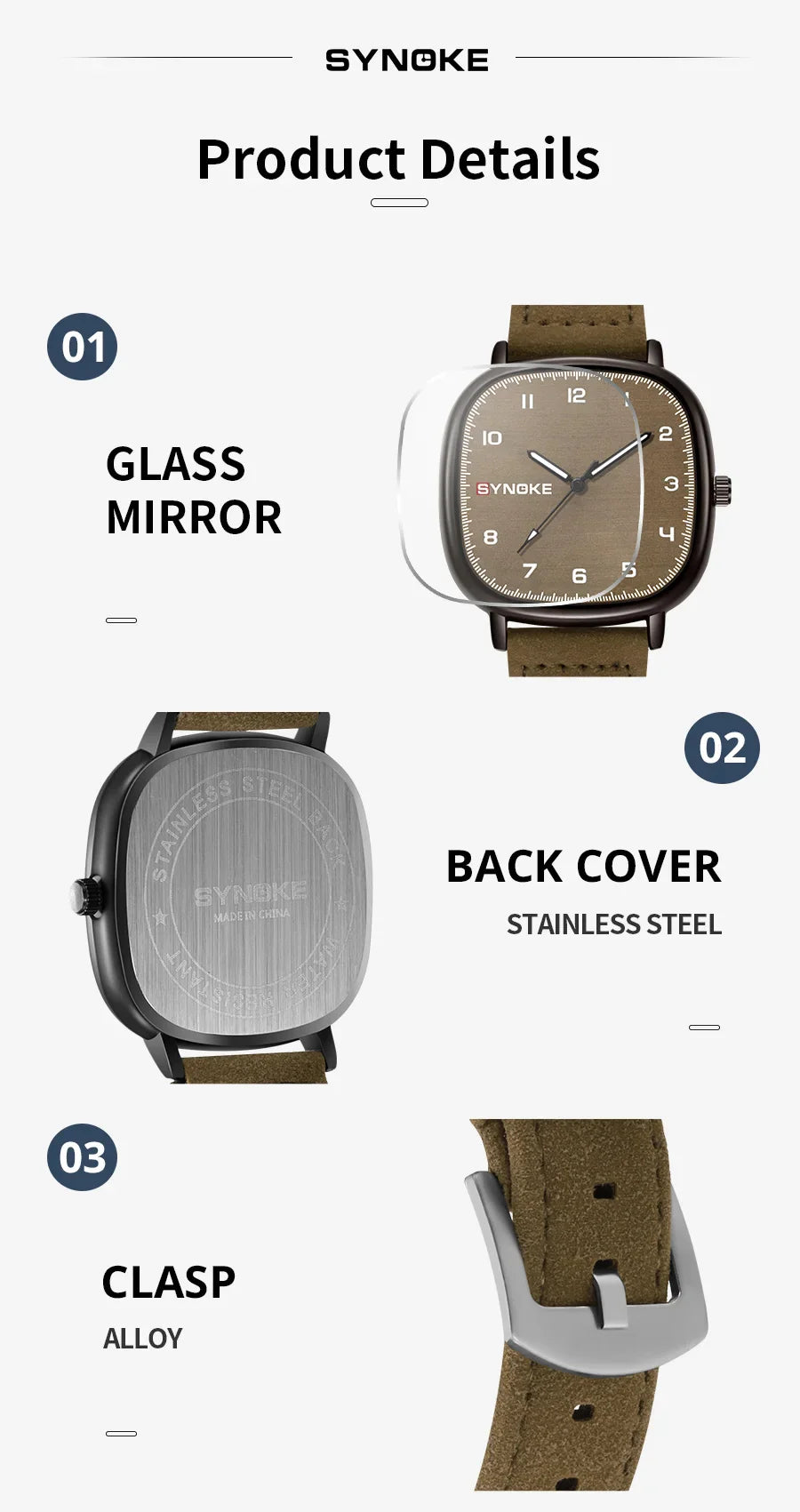 SYNOKE orologio al quarzo da uomo Fashion Simple Business Belt orologio al quarzo per uomo orologio da polso per studenti sport Non meccanico