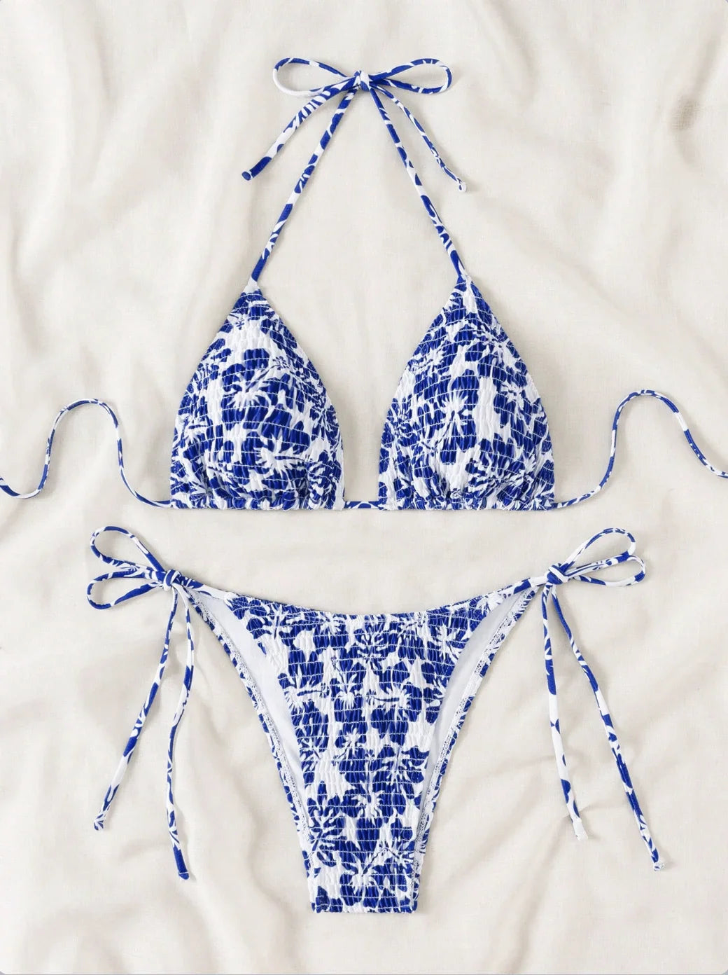 Set Bikini a Triangolo per Donna, Sexy Costume da Bagno Brasiliano a Due Pezzi con Lacci, Grazioso Costume da Bagno